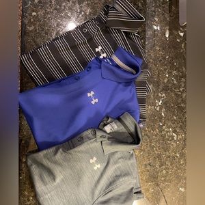 3 Under Armor boys golf shirts. (Short sleeve)